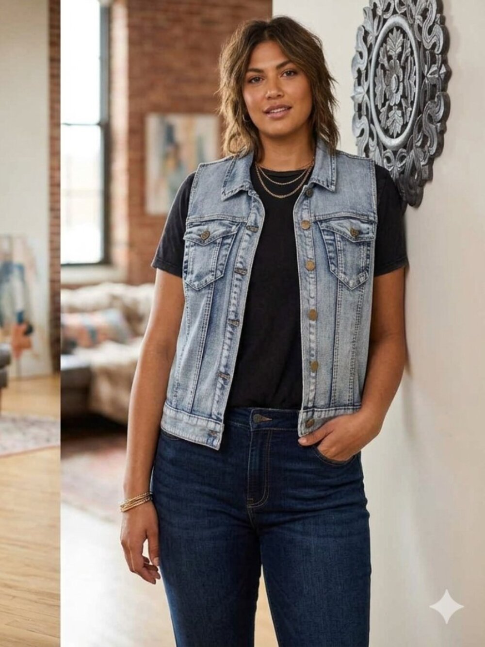 Forever 21+ Light Wash Denim Vest – Size 3X – Sleeveless Button-Front Jean Vest